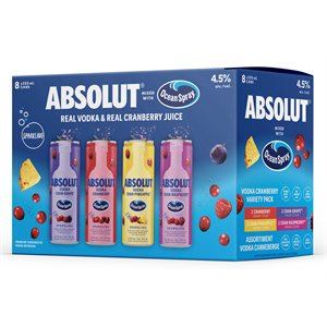 Absolut Ocean Spray Variety Pack 8 C